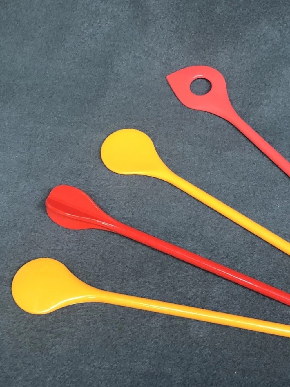 Fissler Pitcher Stirrers Flat Yellow Spoon Red Slotted Spatula Red Whisk